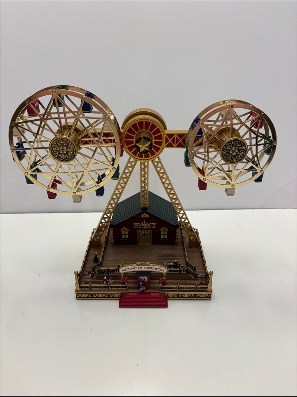 Mr. Christmas Double Ferris Wheel,animated carnival holiday display featuring th